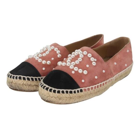 Chanel Espadrille 36 Suede and Faux Leather Pearl CC Flats CC-0523N-0195 - Picture 4 of 13